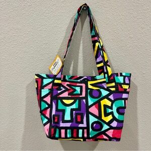 Multicolor Handmade Upcycled Geometric Tote Bag / Large Purse
